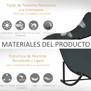 2 Tumbonas S Plegables Aluminio