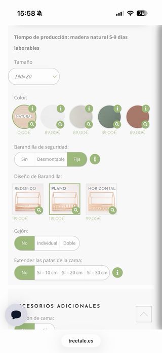 Cama Montessori madera Modelo:Meli Marca:Treetale