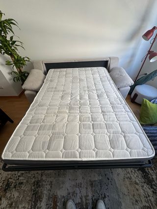 Sofá beige tela, menos de 1 año