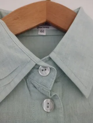 Camicia donna manica corta tg 44 cotone lino