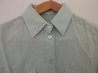 Camicia donna manica corta tg 44 cotone lino