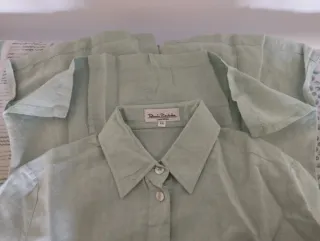 Camicia donna manica corta tg 44 cotone lino