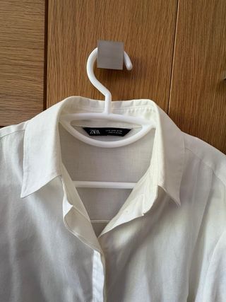 Camisa Zara Blanca Manga Larga