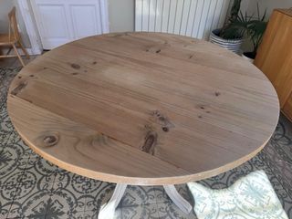 Mesa redonda madera maciza vintage 100cm