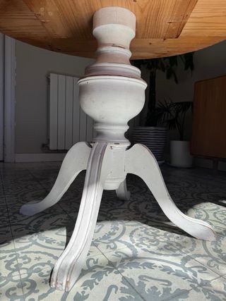 Mesa redonda madera maciza vintage 100cm