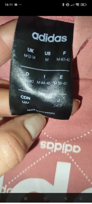 Sudadera Adidas rosa con logo