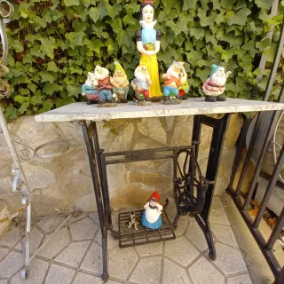 Mesa, Máquina Coser Tapa Mármol