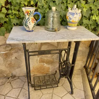 Mesa, Máquina Coser Tapa Mármol