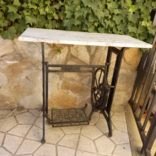 Mesa, Máquina Coser Tapa Mármol