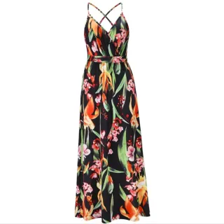 Vestido largo floral tirantes