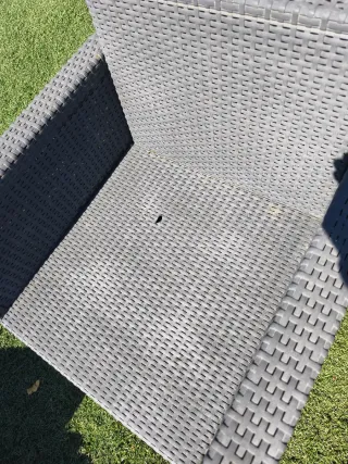 Conjunto Muebles Jardín Ratán Gris/Morado