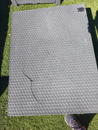 Conjunto Muebles Jardín Ratán Gris/Morado