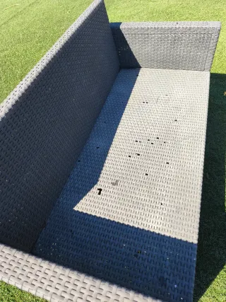 Conjunto Muebles Jardín Ratán Gris/Morado