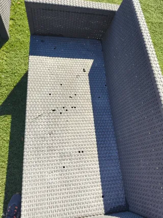 Conjunto Muebles Jardín Ratán Gris/Morado