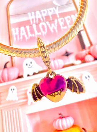 Pandora Charm Corazón Murciélago Halloween