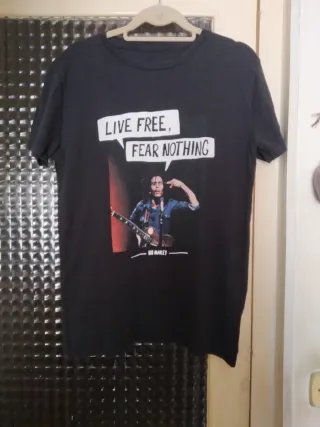 Camiseta Bob Marley Chico Negra