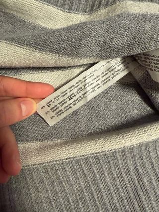 Jersey Zara rayas cuello alto gris Talla L