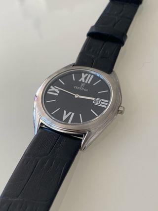 Reloj Festina Elegante Negro Acero y Fecha