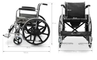 Silla de ruedas acero con WC