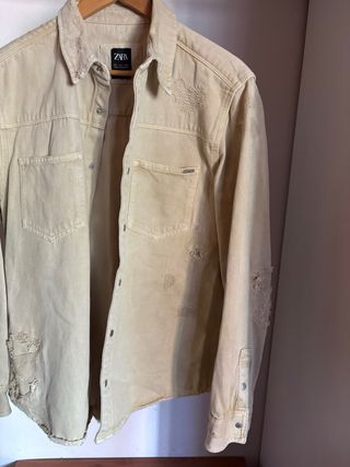 Chaqueta Zara Beige Desgastada