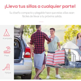 2 Tumbonas de Jardín Acero con Cojín