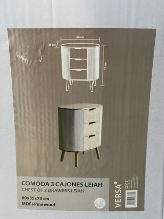 Comodino 3 cassetti LEIAH Versa