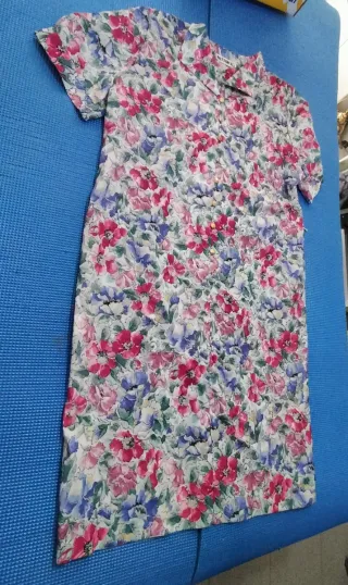 Vestido Vintage Floral Button's Talla L/xl