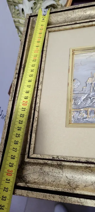 Quadro in foglia oro e argento