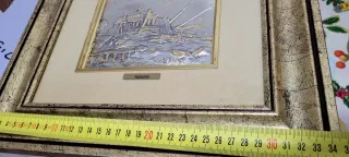 Quadro in foglia oro e argento