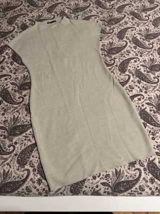 Vestido Zara Beige Manga Corta Talla L