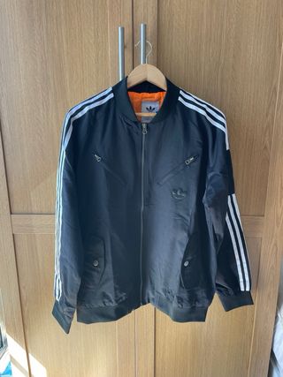 Chaqueta Adidas Bomber Negra Naranja