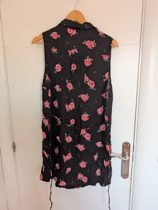 Vestido camisero H&M flores verano T.44