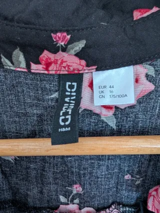 Vestido camisero H&M flores verano T.44