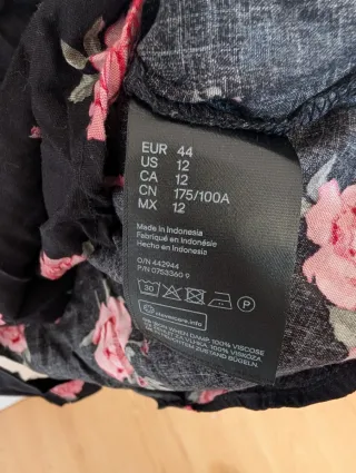 Vestido camisero H&M flores verano T.44