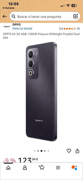 Móvil Oppo A5 4G 128GB Nuevo