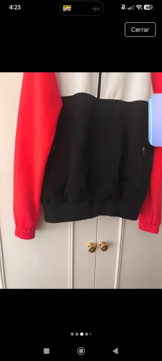 Chaqueta Kappa Hombre Negra y Roja