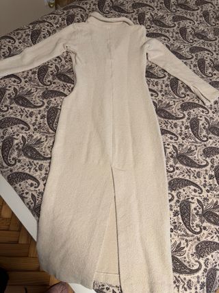 Vestido largo punto Zara beige Talla L