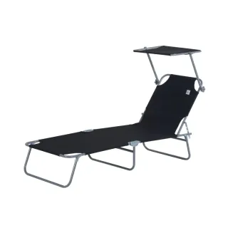 Tumbona plegable con toldo y respaldo