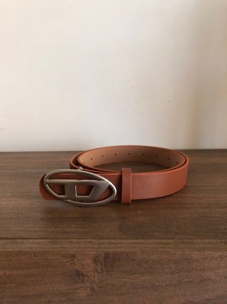 Cinghia marrone chiaro Diesel e argento opaco