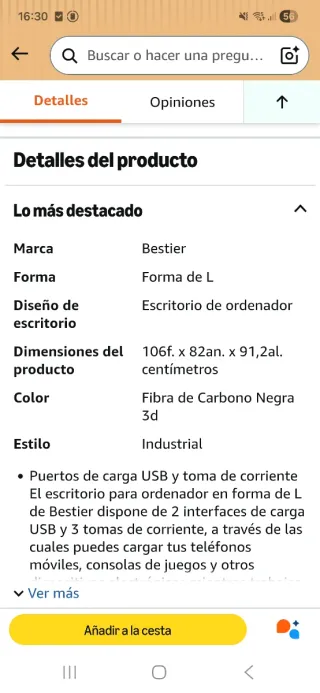 Escritorio Gaming Bestier L LED