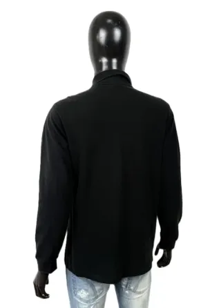 Polo Lacoste Uomo Manica Lunga Nera Taglia 4 (M)