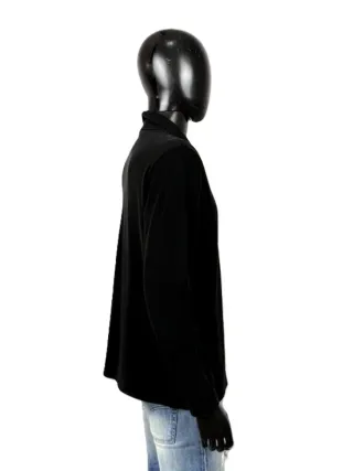 Polo Lacoste Uomo Manica Lunga Nera Taglia 4 (M)