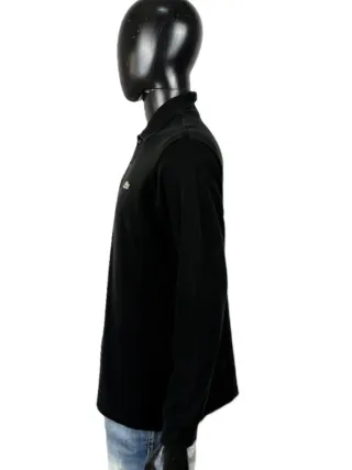 Polo Lacoste Uomo Manica Lunga Nera Taglia 4 (M)