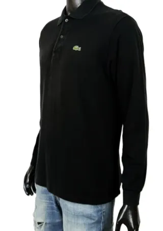 Polo Lacoste Uomo Manica Lunga Nera Taglia 4 (M)