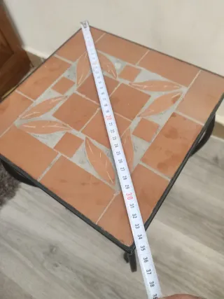 Mesa auxiliar hierro terracota