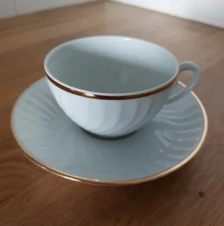 Serviço de Chá Vista Alegre Porcelana Dourada