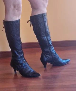 Botas Hispanitas Piel Caña Alta Talla 37