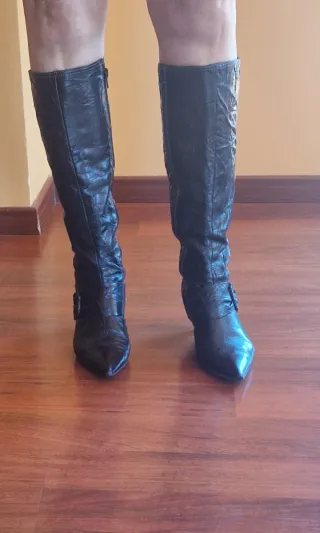 Botas Hispanitas Piel Caña Alta Talla 37