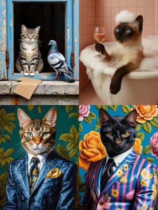 4 Láminas Gatos 12€