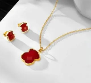 Conjunto Tous Oso Rojo y Dorado